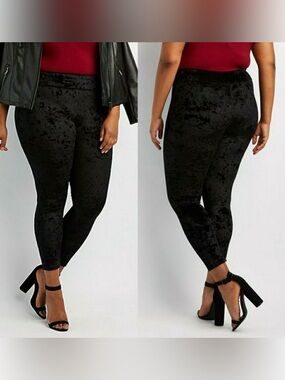 Torrid Crushed Plus Size Velvet Leggings Size 1 (14/16)